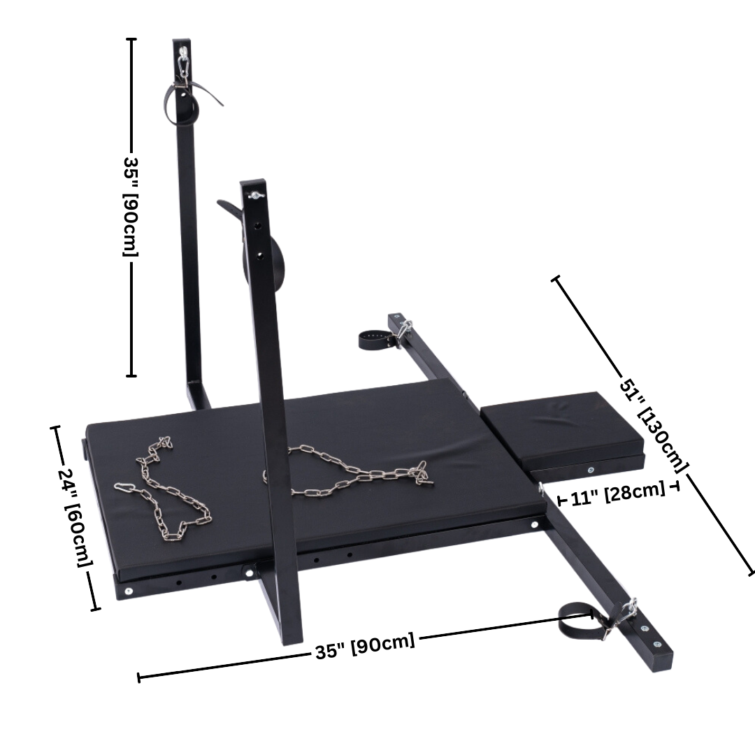 Roomsacred Floor Restraint Board Gyno Chair With Leg Stirrups Wrist and Ankle Cuff Restraints