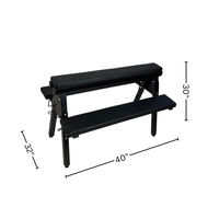 Thumbnail for Roomsacred Black Adjustable Height Flogging Horse Spanking Bench With Ankle and Wrist Cuffs Adult Sex Room Furniture