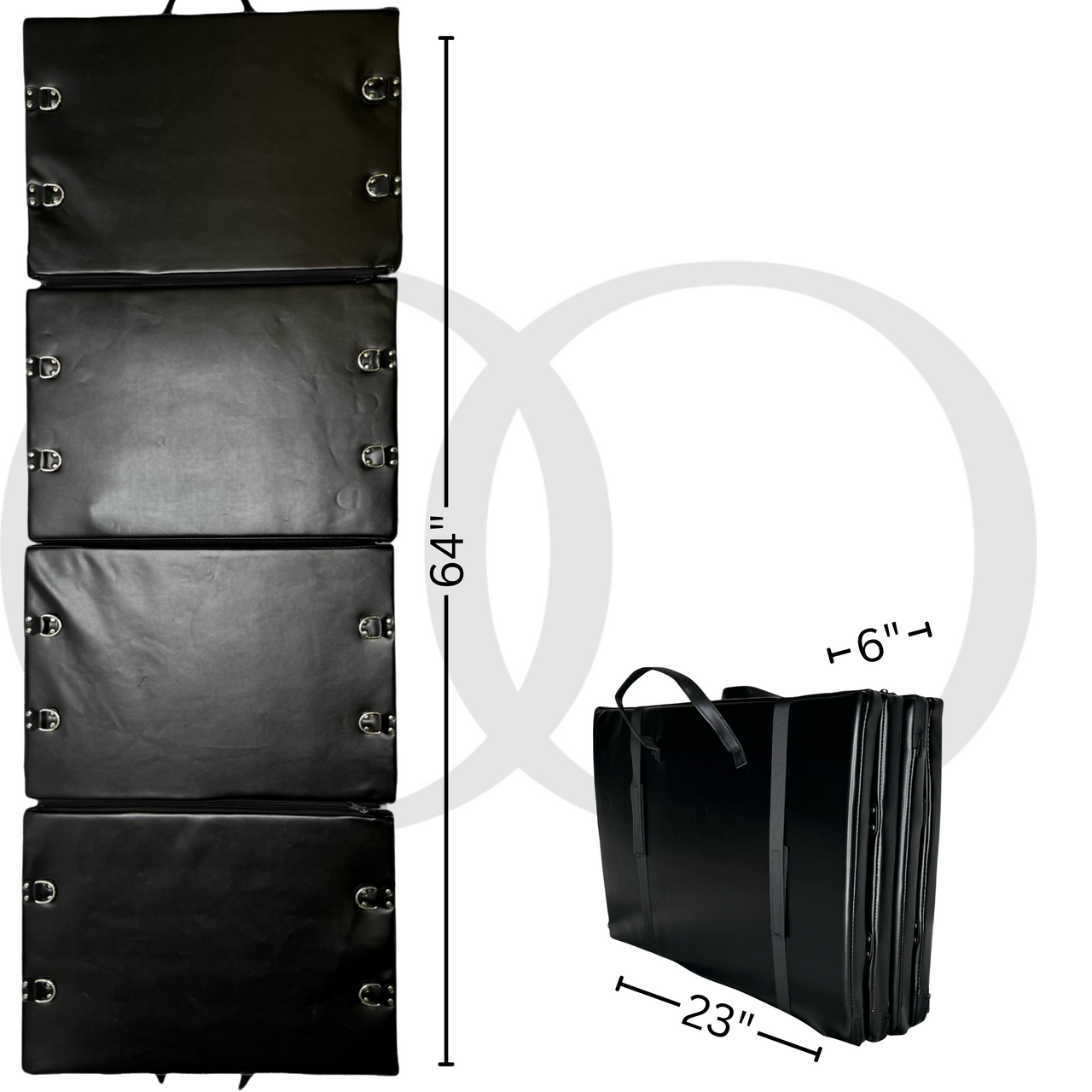 Bondage Board Portable Black PU Leather Discreet Dungeon On-the-Go Sensory Play Ankle Wrist Cuffs Thigh Cuffs