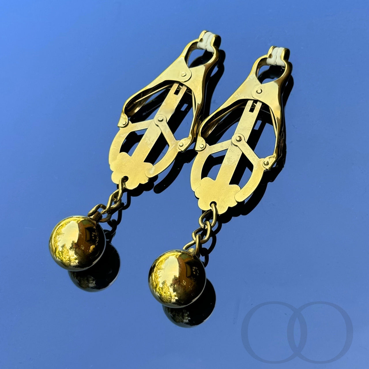 Luxury Gold Butterfly Steel Nipple Clamps with Gentle Rubber Tips Weighted Clamps for Enhanced Sensation Elegant Intimate Play Accessory