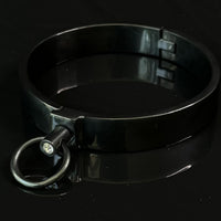 Thumbnail for Ultra-Luxury Stainless Steel Collar with Gemstone O-Ring – Premium BDSM Twist-Lock Choker Velvet-Smooth 2 Sizes for Custom Restraint