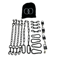 Thumbnail for Luxury BDSM Bondage Gear Hardware Kit Set Of Exclusive Roomsacred Restraint Accessories in Silver, Gold, or Black with Double O Velvet Pouch