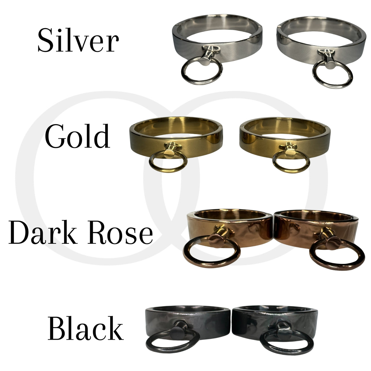 Ultra-Luxury Stainless Steel Wrist Cuffs – Premium BDSM Restraints with Velvet-Smooth Finish and O-Ring for Bondage Play