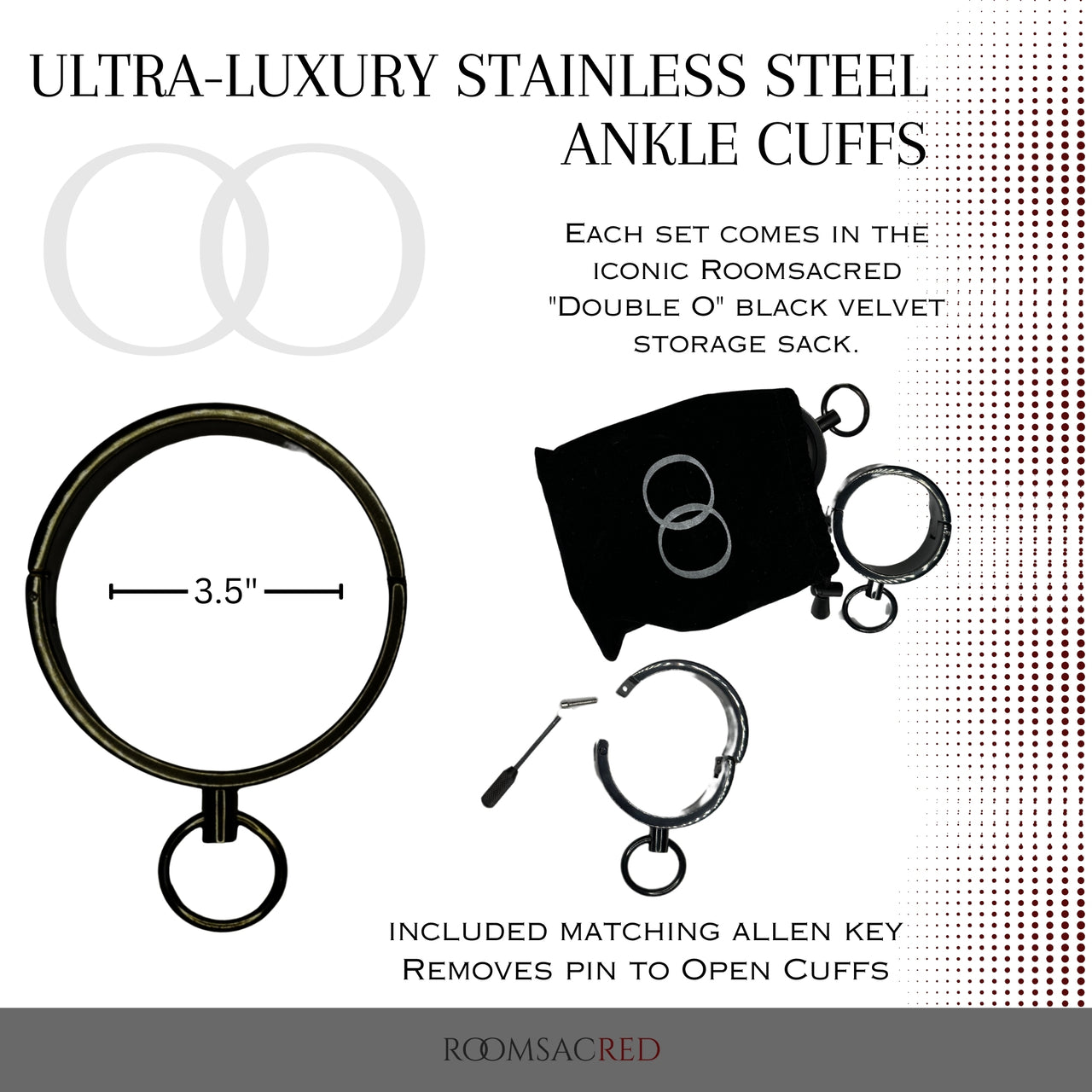 Ultra-Luxury Stainless Steel Ankle Cuffs Premium BDSM Restraints Velvet-Smooth Bondage Restraint Play