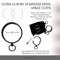 Thumbnail for Ultra-Luxury Stainless Steel Ankle Cuffs Premium BDSM Restraints Velvet-Smooth Bondage Restraint Play