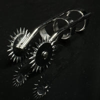 Thumbnail for Stainless Steel Finger Double Pinwheel Wartenberg Sensory Play Tool - 2 Wheel Spikes Erotic Sculpture