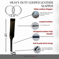 Thumbnail for Heavy-Duty Looped Leather Slapper with Red Stitching 18