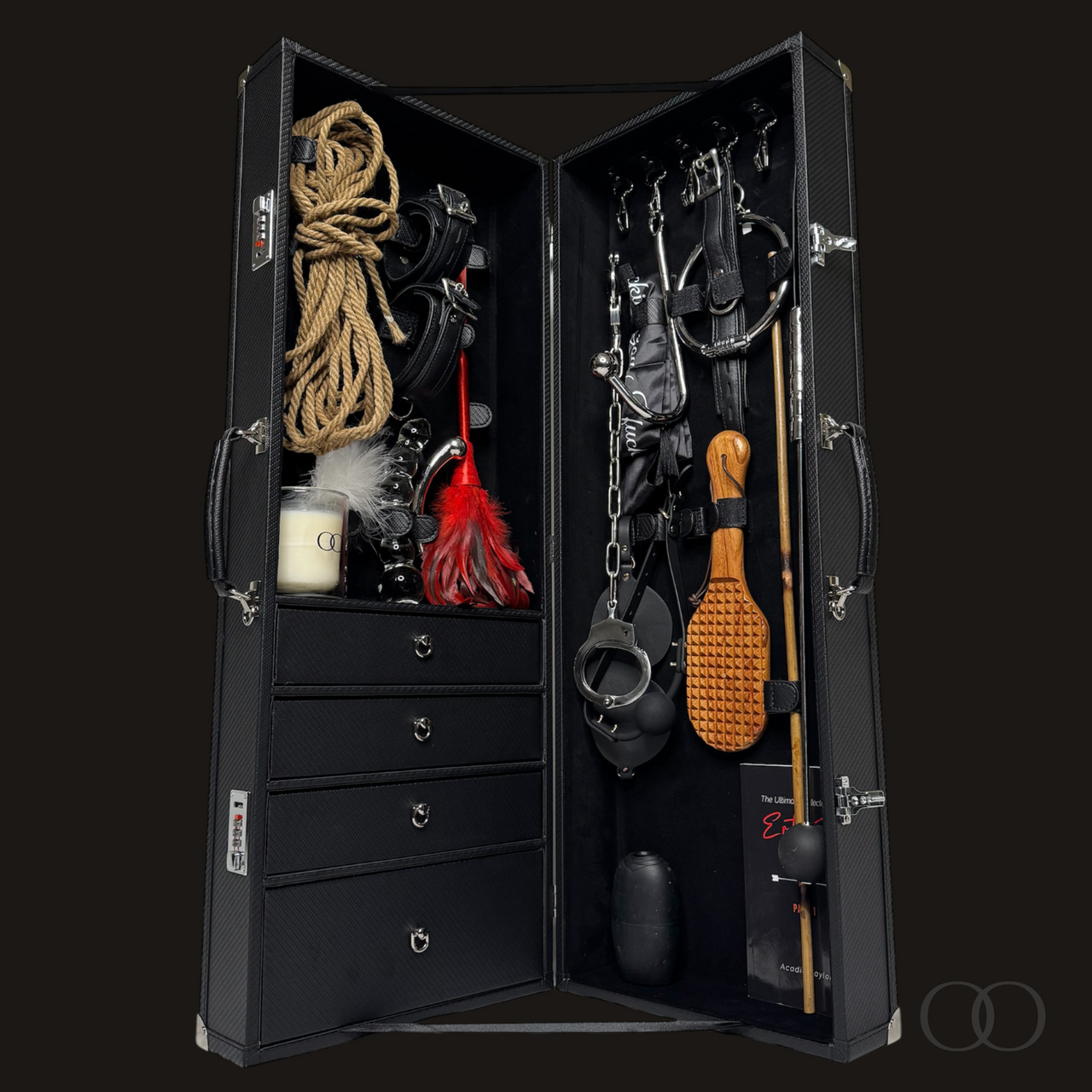 Luxury Lockable Faux Leather and Velvet Trunk for the Elegant and Private Storage of your Adult Toys