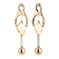 Thumbnail for Luxury Gold Butterfly Steel Nipple Clamps with Gentle Rubber Tips Weighted Clamps for Enhanced Sensation Elegant Intimate Play Accessory