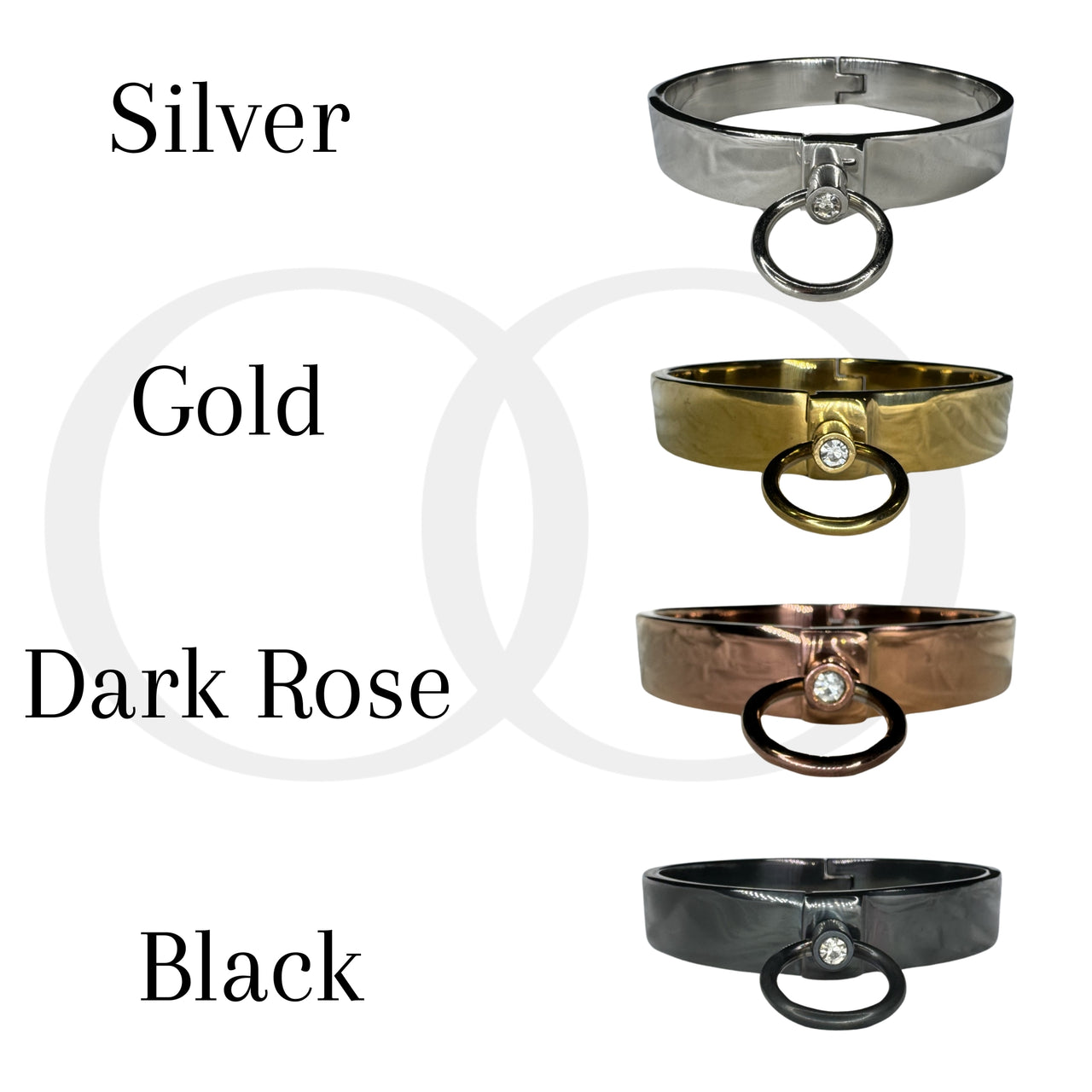 Ultra-Luxury Stainless Steel Collar with Gemstone O-Ring – Premium BDSM Twist-Lock Choker Velvet-Smooth 2 Sizes for Custom Restraint