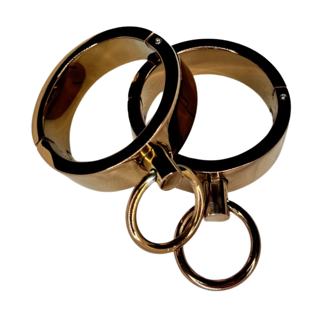 Ultra-Luxury Stainless Steel Wrist Cuffs – Premium BDSM Restraints with Velvet-Smooth Finish and O-Ring for Bondage Play