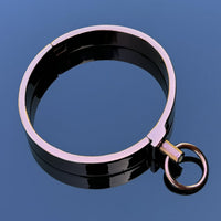 Thumbnail for Ultra-Luxury Stainless Steel Collar with Gemstone O-Ring – Premium BDSM Twist-Lock Choker Velvet-Smooth 2 Sizes for Custom Restraint