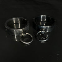 Thumbnail for Ultra-Luxury Stainless Steel Wrist Cuffs – Premium BDSM Restraints with Velvet-Smooth Finish and O-Ring for Bondage Play