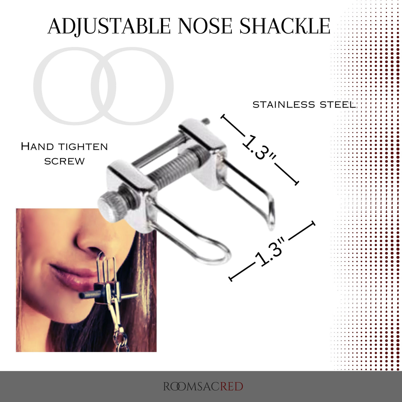 Unique Stainless Steel Adjustable Nose Shackle - Versatile BDSM Restraint for Nose, Ears, Nipples, and Genitals