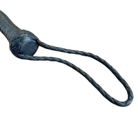 Thumbnail for Sensual Black Leather Diamond Head Crop Braided Handle Whip for Easy Grip Braided Wrist Strap Bends for an Elegant Sting 23 Inches