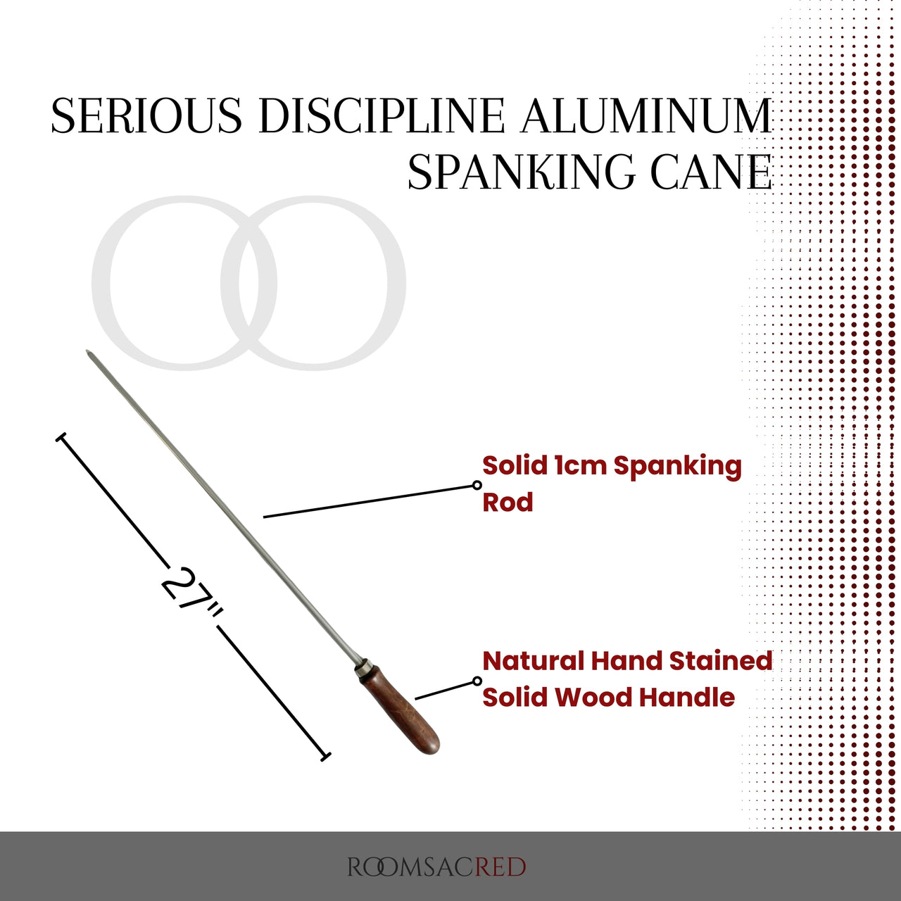 Serious Discipline Aluminum Spanking Cane Handcrafted Wooden Handle for Precision Impact Premium BDSM Accessory for Targeted Stimulation