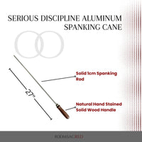 Thumbnail for Serious Discipline Aluminum Spanking Cane Handcrafted Wooden Handle for Precision Impact Premium BDSM Accessory for Targeted Stimulation