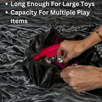 Thumbnail for Chic Black PU Leather Toy Storage Bag – 13-Inch Discreet Organizer with Secure Zipper for Sensory Play Accessories