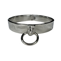 Thumbnail for Ultra-Luxury Stainless Steel Collar with Gemstone O-Ring – Premium BDSM Twist-Lock Choker Velvet-Smooth 2 Sizes for Custom Restraint