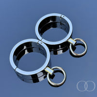 Thumbnail for Ultra-Luxury Stainless Steel Wrist Cuffs – Premium BDSM Restraints with Velvet-Smooth Finish and O-Ring for Bondage Play