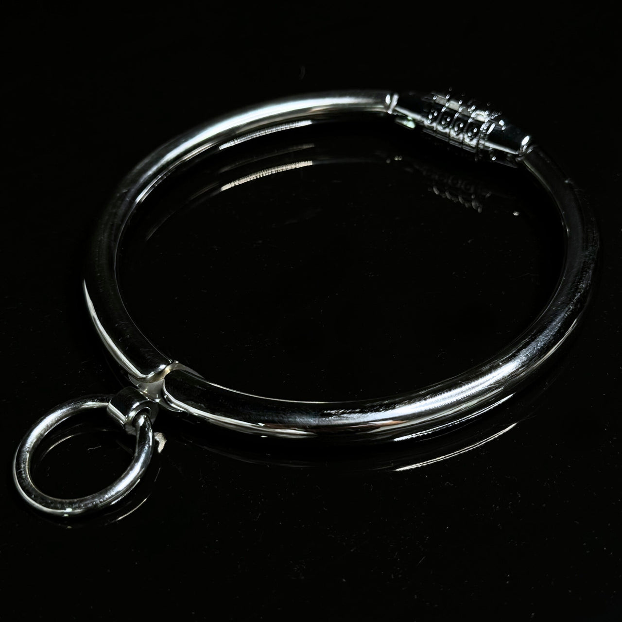 Elegant Silver Stainless Steel Collar with Combination Lock Secure and Stylish For Play or 24/7 Use