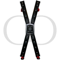 Thumbnail for Elegant Jewel Accent St Andrews Cross Wall Mount Black PU Leather Bondage Accessory With Wrist and Ankle Cuffs