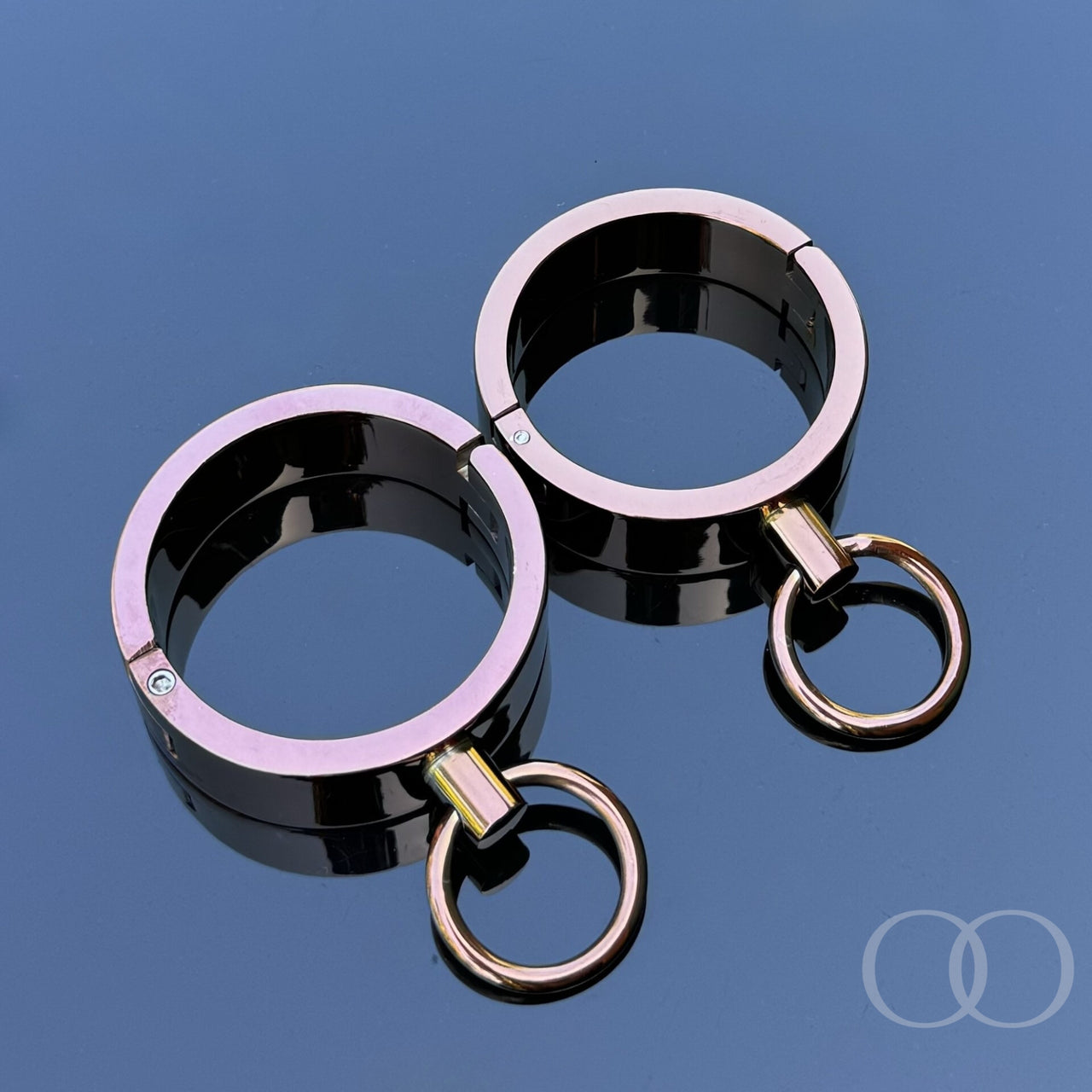 Ultra-Luxury Stainless Steel Wrist Cuffs – Premium BDSM Restraints with Velvet-Smooth Finish and O-Ring for Bondage Play