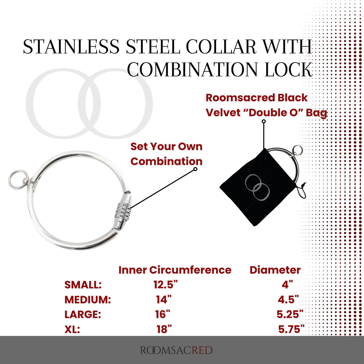 Elegant Silver Stainless Steel Collar with Combination Lock Secure and Stylish For Play or 24/7 Use