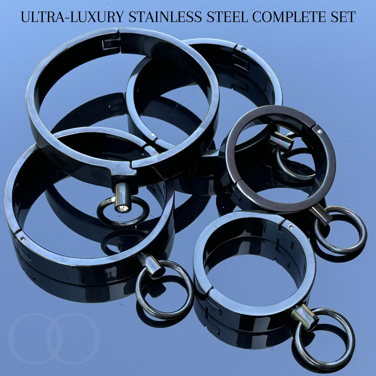 Ultra-Luxury Stainless Steel Wrist Cuffs – Premium BDSM Restraints with Velvet-Smooth Finish and O-Ring for Bondage Play