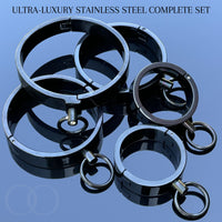 Thumbnail for Ultra-Luxury Stainless Steel Wrist Cuffs – Premium BDSM Restraints with Velvet-Smooth Finish and O-Ring for Bondage Play