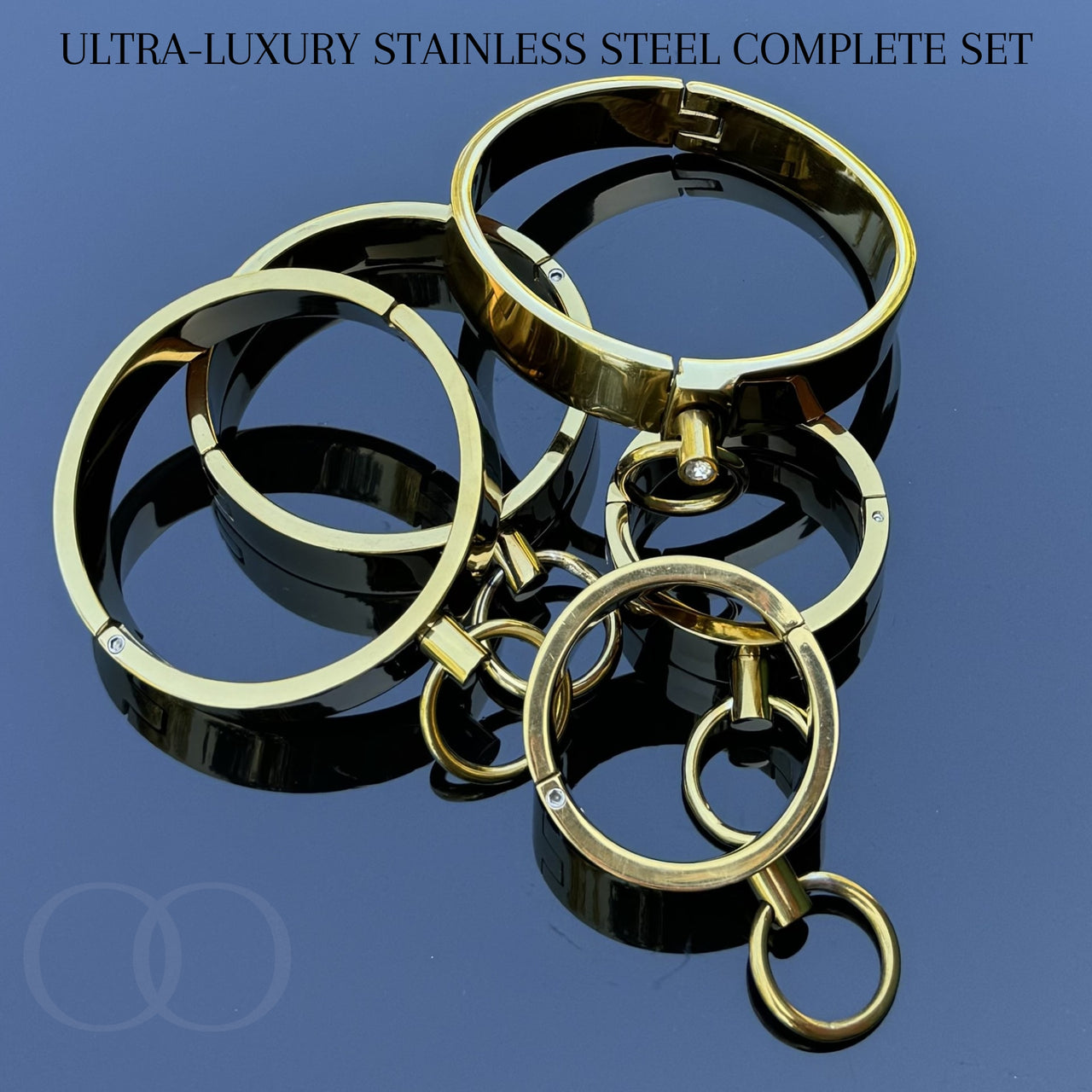 Ultra-Luxury Stainless Steel Wrist Cuffs – Premium BDSM Restraints with Velvet-Smooth Finish and O-Ring for Bondage Play