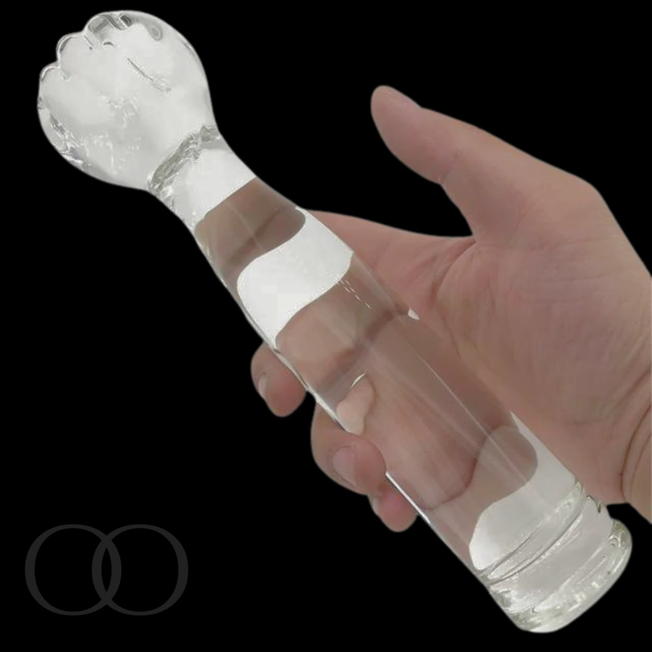 Elegant Solid Glass Fist Decorative Secret Sculpture and Temperature Play Toy