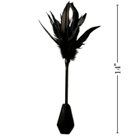 Thumbnail for Dual Delight Black Feather & Leather Crop – Elegant Sensory Accessory for Playful Stimulation
