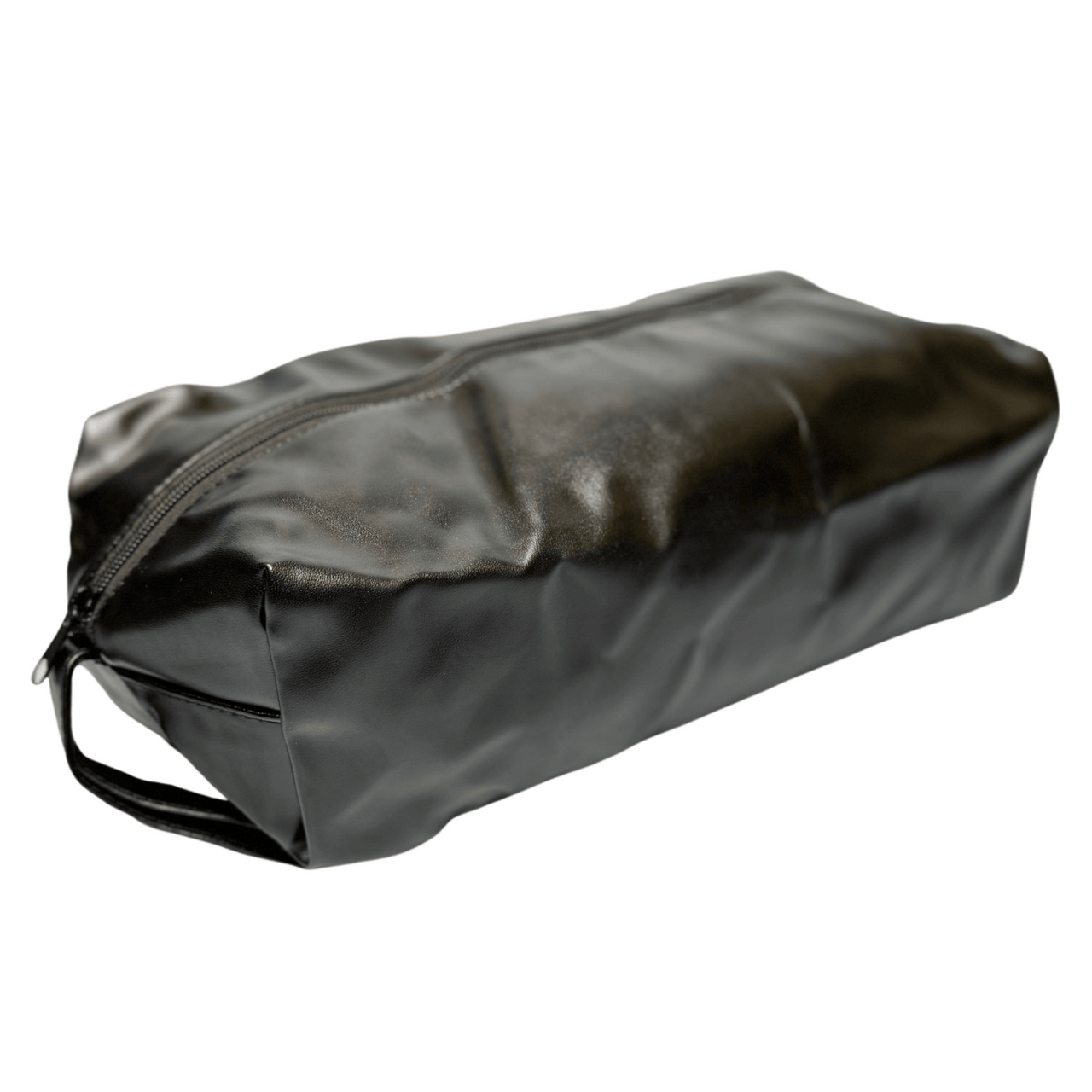 Chic Black PU Leather Toy Storage Bag – 13-Inch Discreet Organizer with Secure Zipper for Sensory Play Accessories