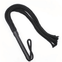 Thumbnail for Sensory Experience Flogger Cotton Rope Flogger with PU Leather Handle for Enhanced Play