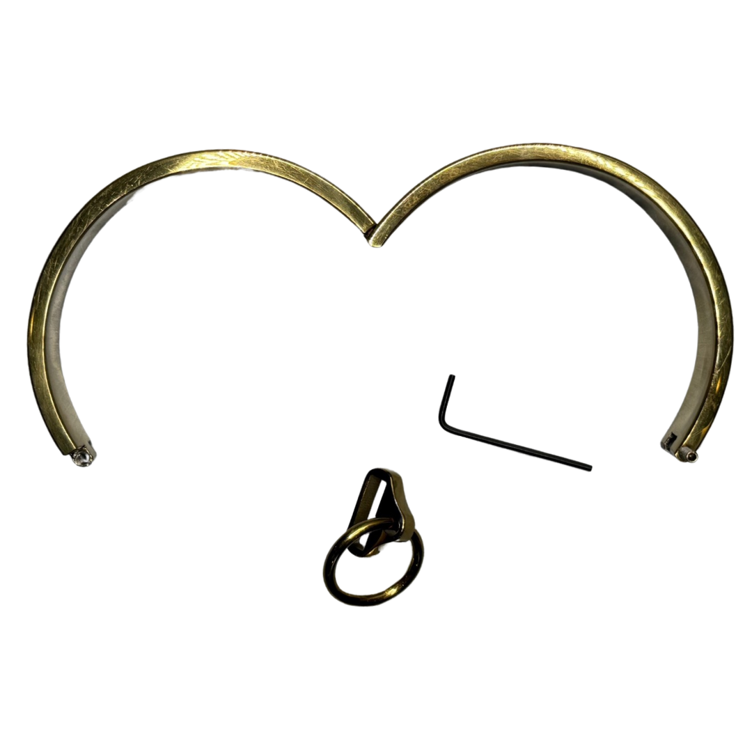 Roomsacred Love Collection Complete Luxury Bondage Set Gold Neck Collar Wrist and Ankle Cuffs BDSM Submissive Gear