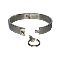 Thumbnail for Ultra-Luxury Stainless Steel Collar with Gemstone O-Ring – Premium BDSM Twist-Lock Choker Velvet-Smooth 2 Sizes for Custom Restraint