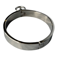 Thumbnail for Ultra-Luxury Stainless Steel Collar with Gemstone O-Ring – Premium BDSM Twist-Lock Choker Velvet-Smooth 2 Sizes for Custom Restraint