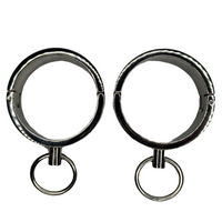 Thumbnail for Ultra-Luxury Stainless Steel Wrist Cuffs – Premium BDSM Restraints with Velvet-Smooth Finish and O-Ring for Bondage Play