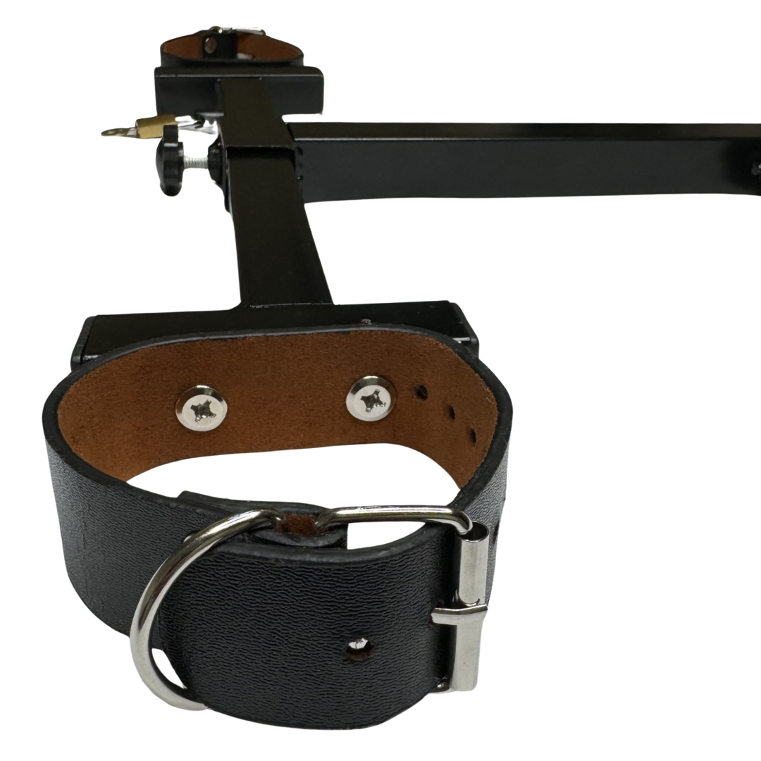 Roomsacred Neck to Wrist Restraints Kit Premium Black Steel PU Leather Restraint Yoke Adult Cuffs Device