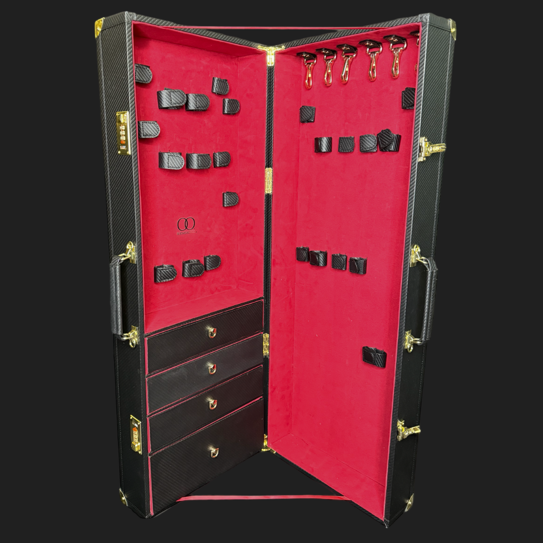 Luxury Lockable Faux Leather and Velvet Trunk for the Elegant and Private Storage of your Adult Toys