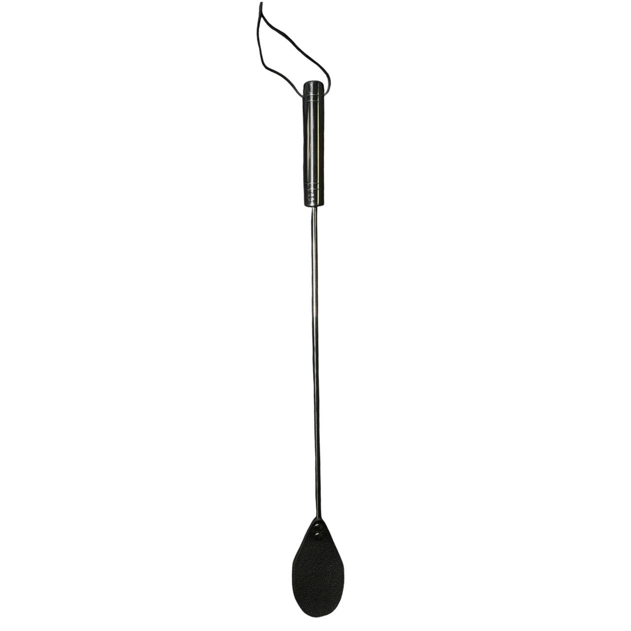 Solid Stainless Steel Riding Crop with Dual Leather Keeper Premium BDSM Whip Gear for Precision Play 27 Inches