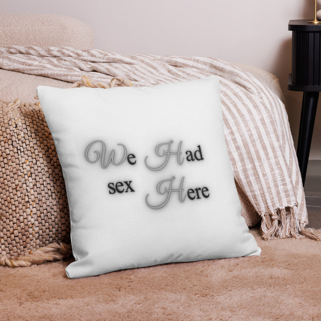 We Had Sex Here And Here Reversable Premium Pillow