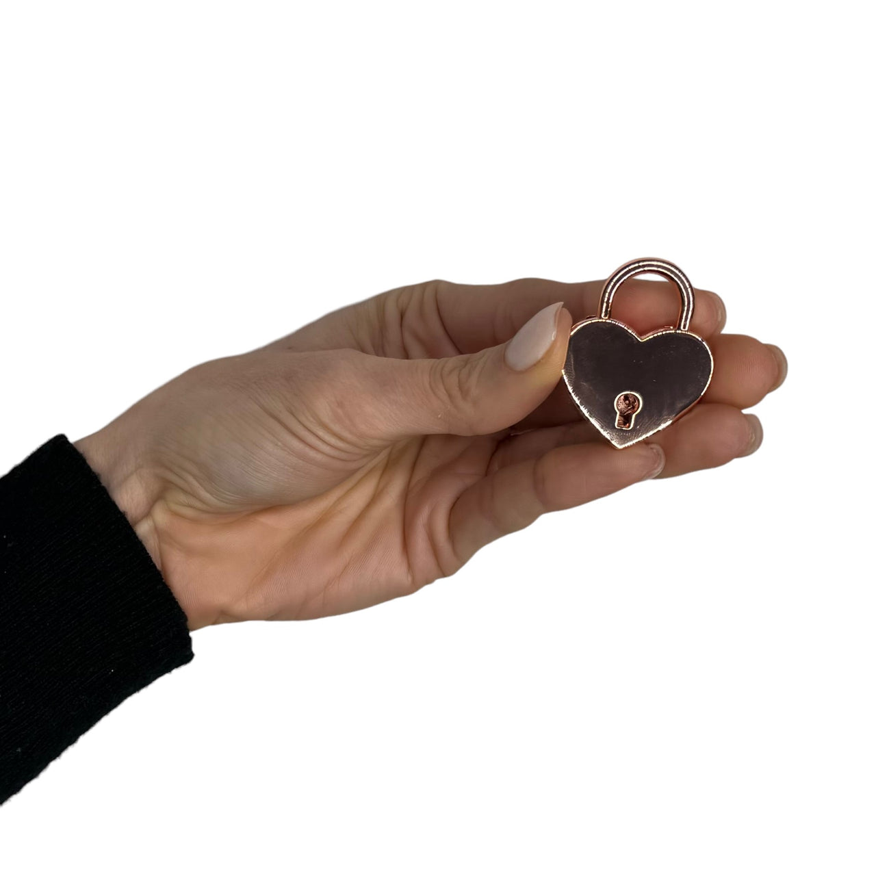 Elegant Heart-Shaped Lock in Rose Gold, Gold, or Silver Symbolic BDSM Accessory