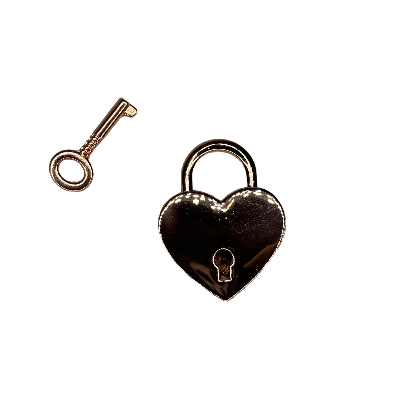 Elegant Heart-Shaped Lock in Rose Gold, Gold, or Silver Symbolic BDSM Accessory