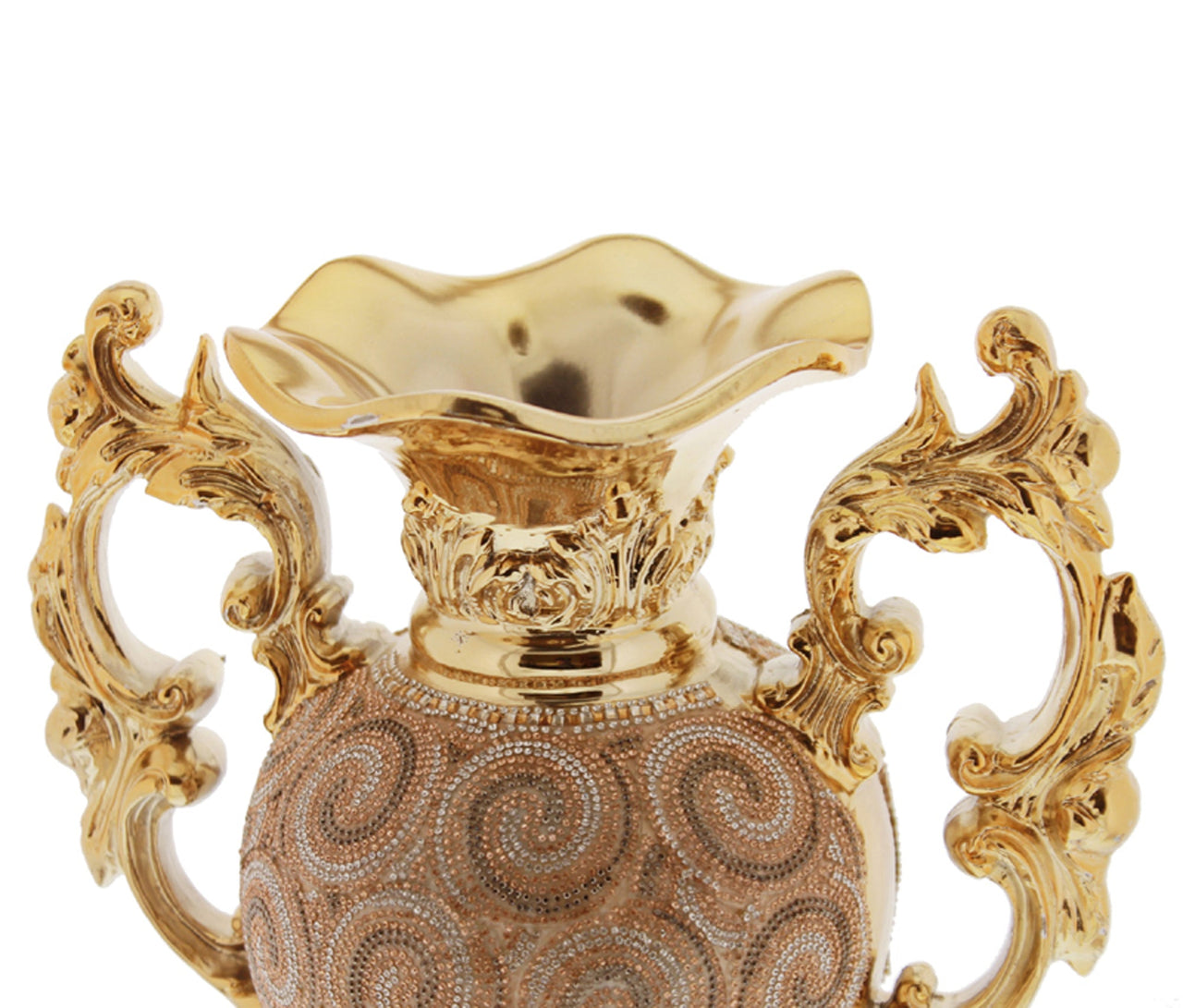 Luxe Collection Gold Crystal Embellished Ceramic Vase